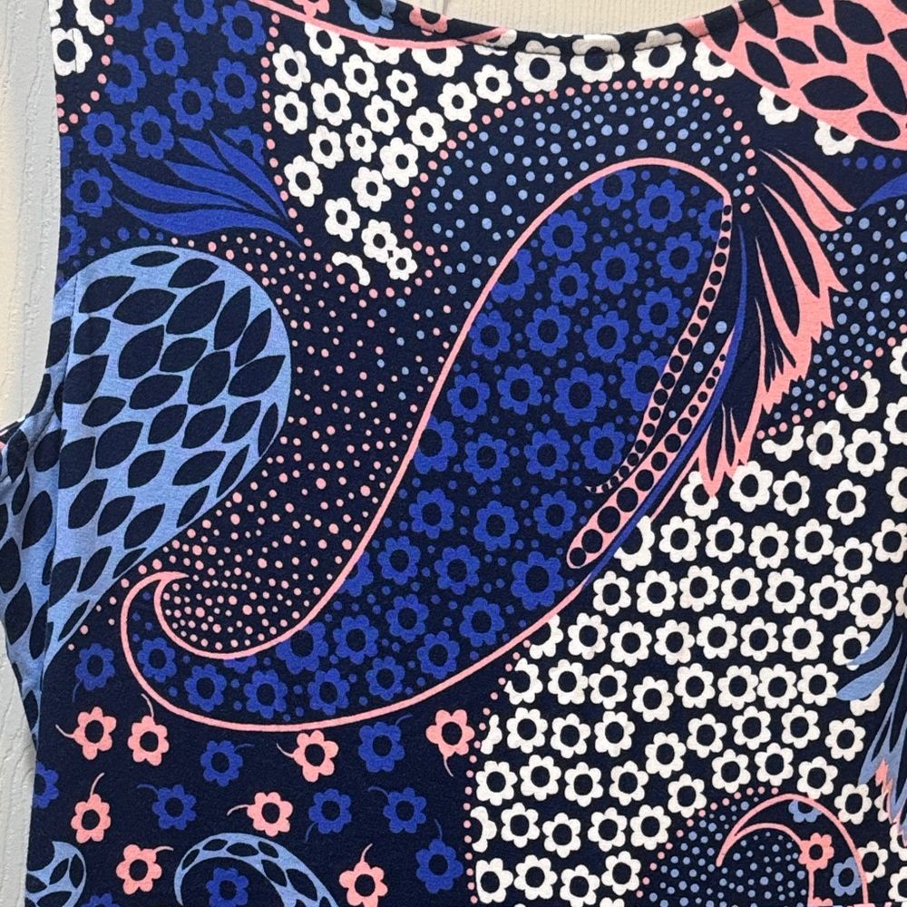 Talbots Sleeveless Paisley & Dot Maxi Dress - Blue & Pink - Picture 5 of 6